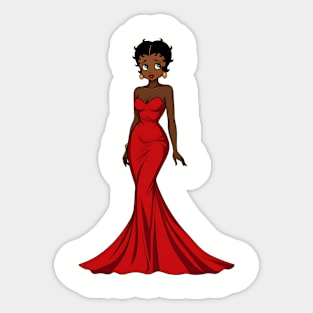 Black Betty Boop Evening Dress Sticker